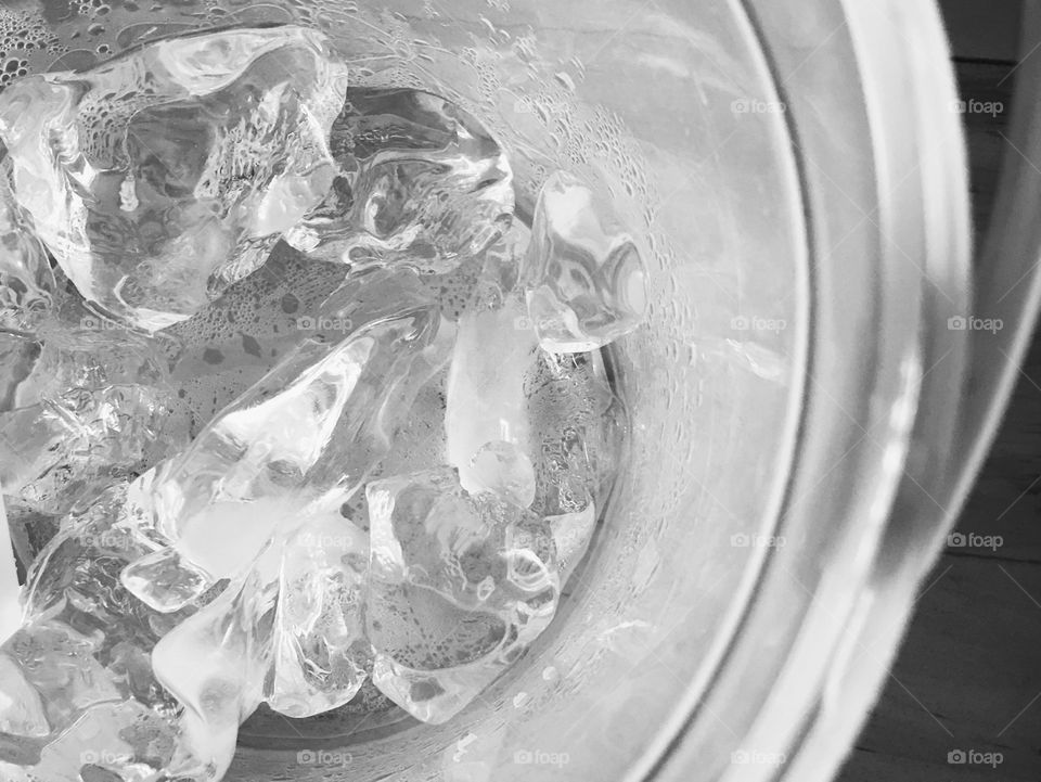 Ice bucket in summer 