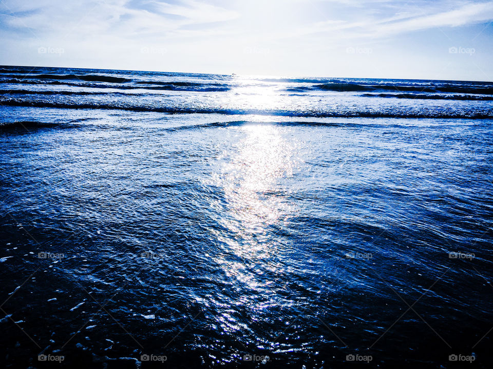 Light reflecting off the water 