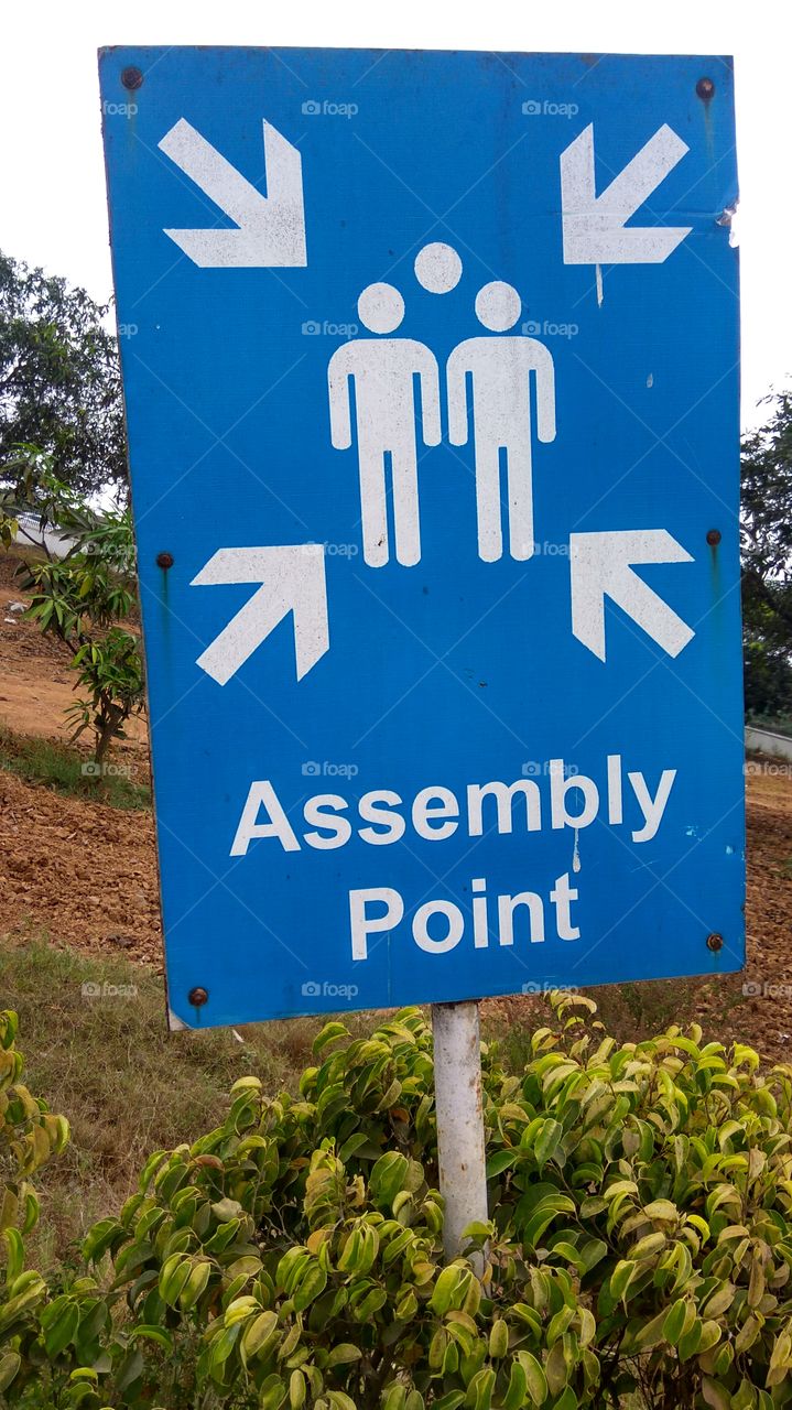 notic board of assembling point