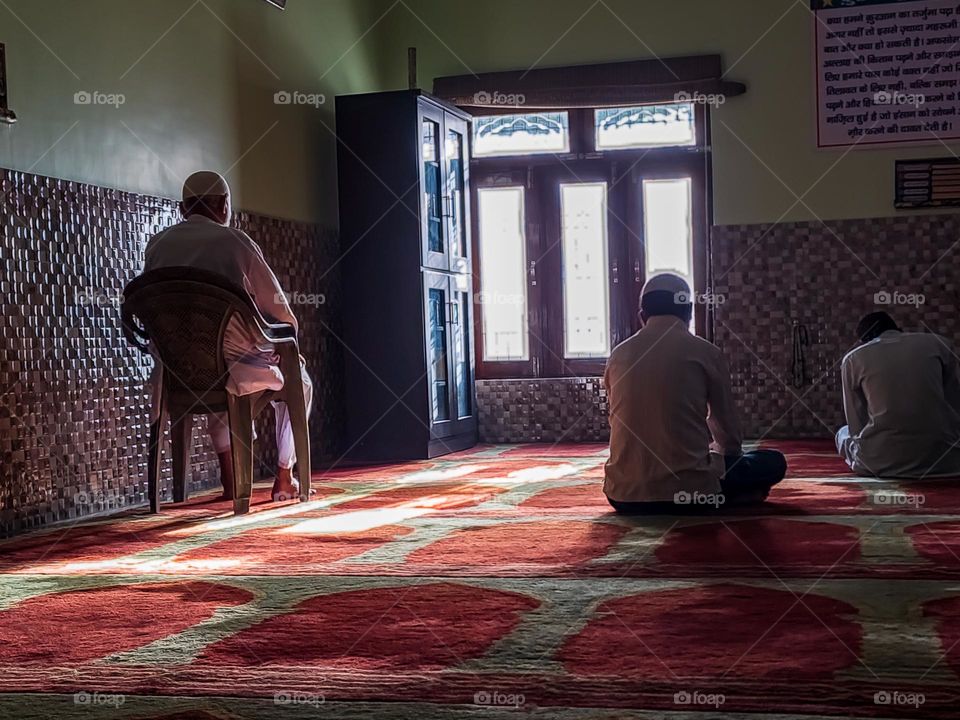 Quiet and peaceful environment in mosque