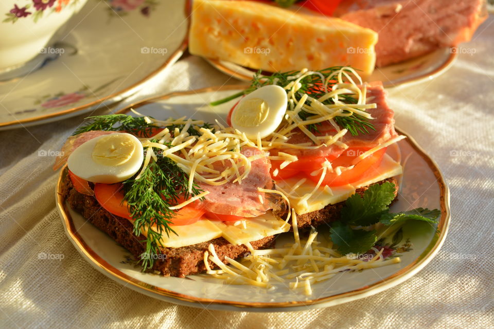 Delicious greek food on plate