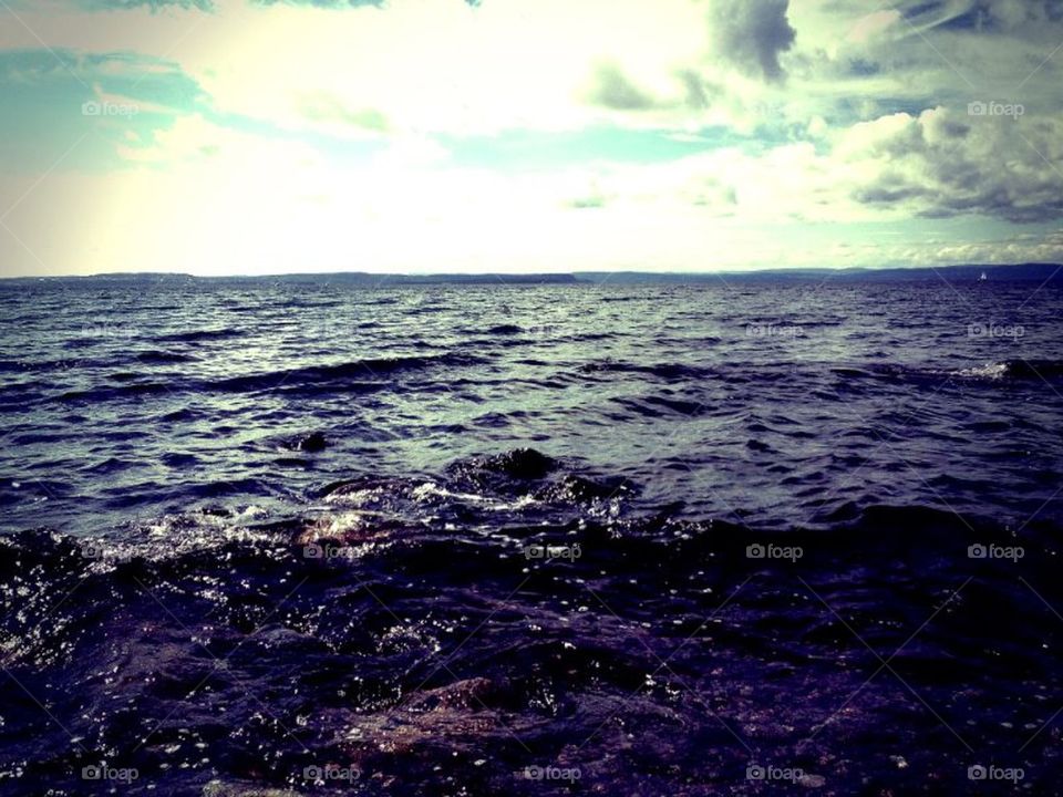 Waves, Sea, Sky, Blue, White, Horizon, Infinity, Clouds