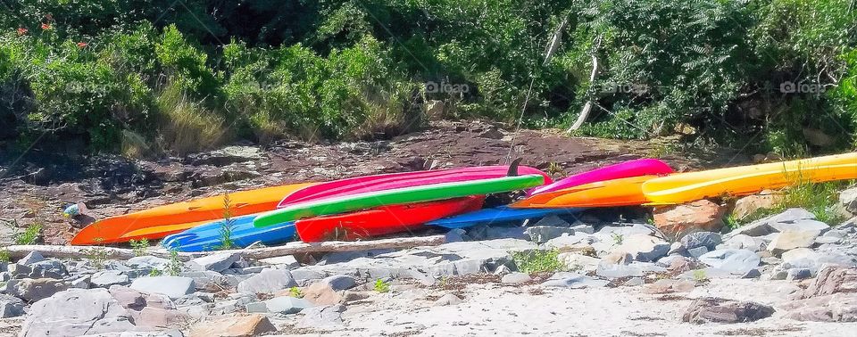 canoes on beach