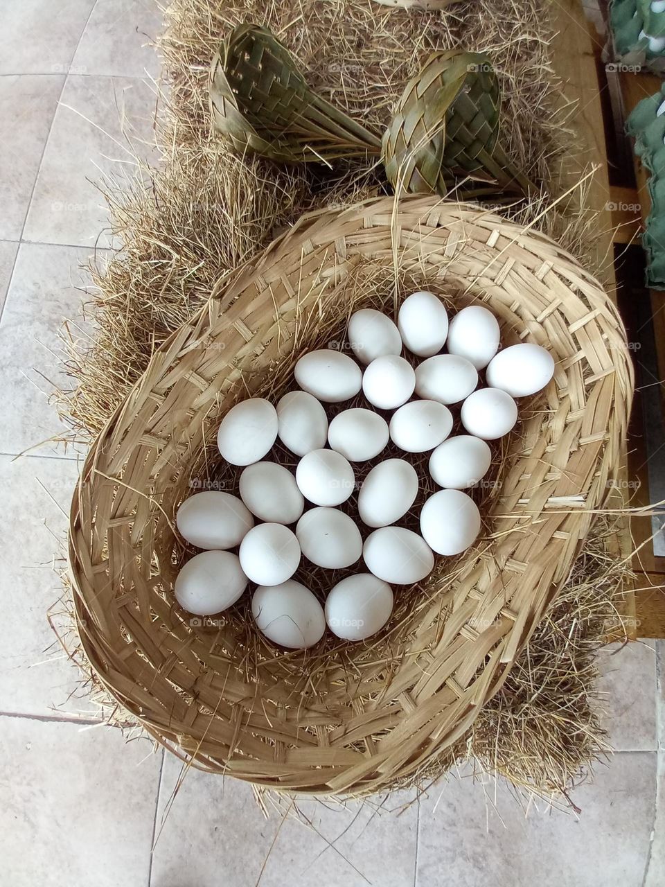 basket with eggs