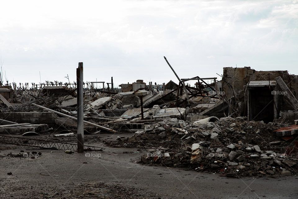 Town destroyed and abandoned by earthquake and flood 