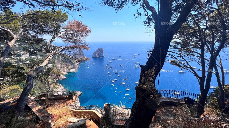 Capri view of the faraglioni