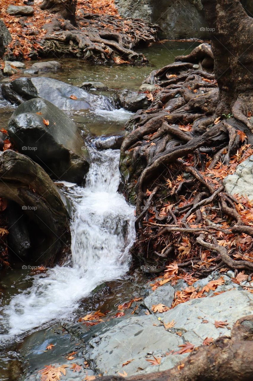 Little waterfall at fall season