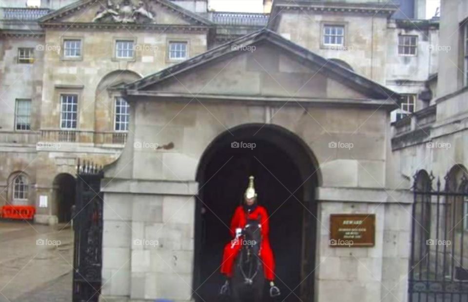 Guard on horse Buckingham Palace London