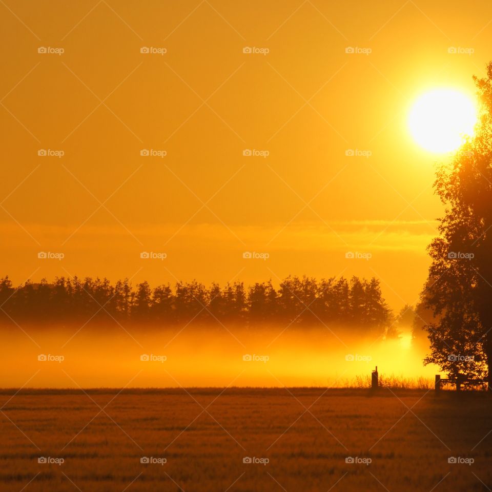 High angle view sunrise