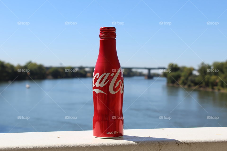 Red soda bottle