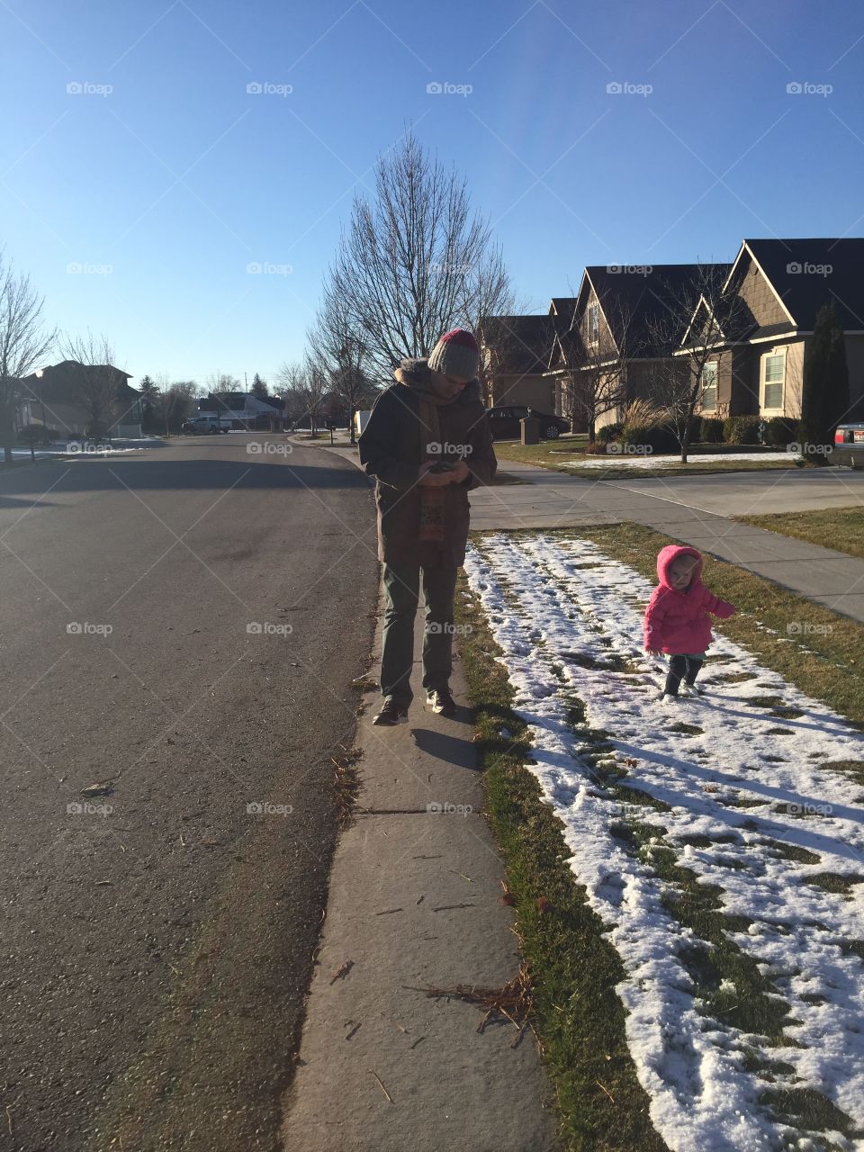 Walking in the snow