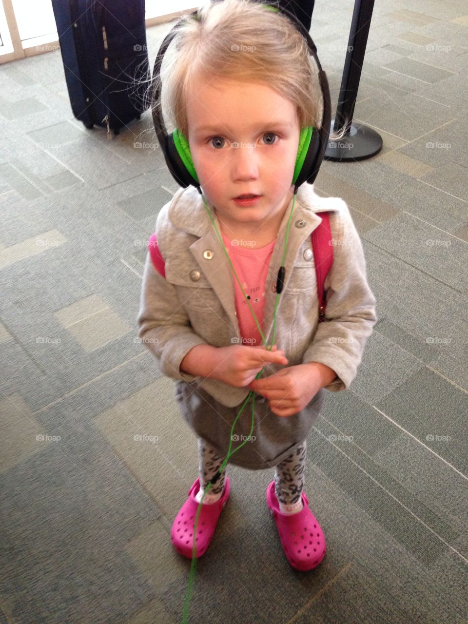 Girl on the go. We were at the airport waiting for our flight to Florida 