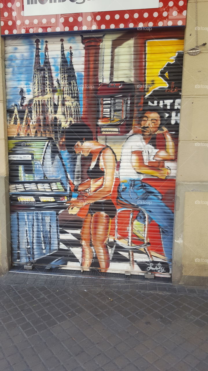 Graffiti, Street, People, City, Painting