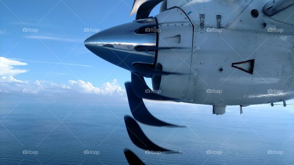 Propeller in Motion. I love how the camera stopped  the propeller and how it looks distorted. An optical illusion.