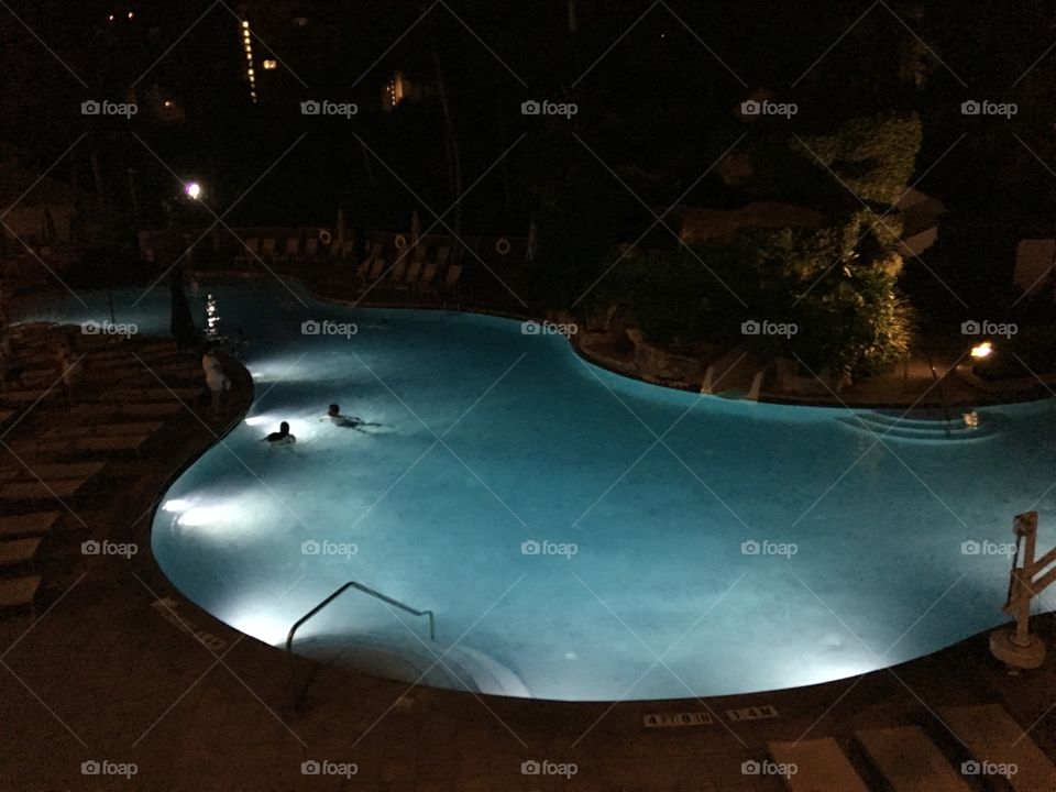Pool time in the evening