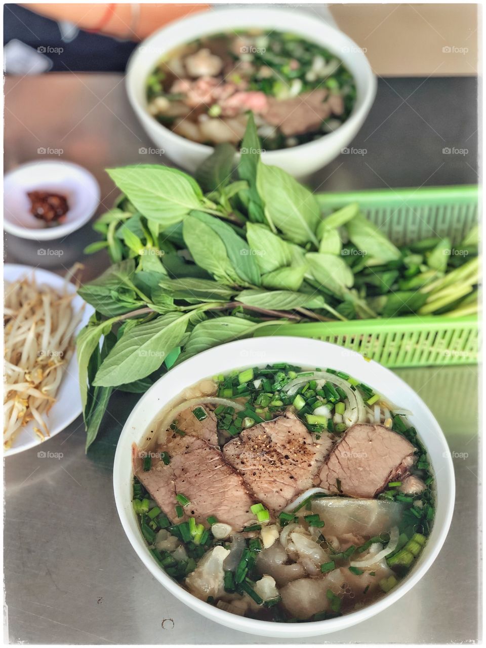 Delicious bowl of Pho, a famous worldwide meal from Vietnam