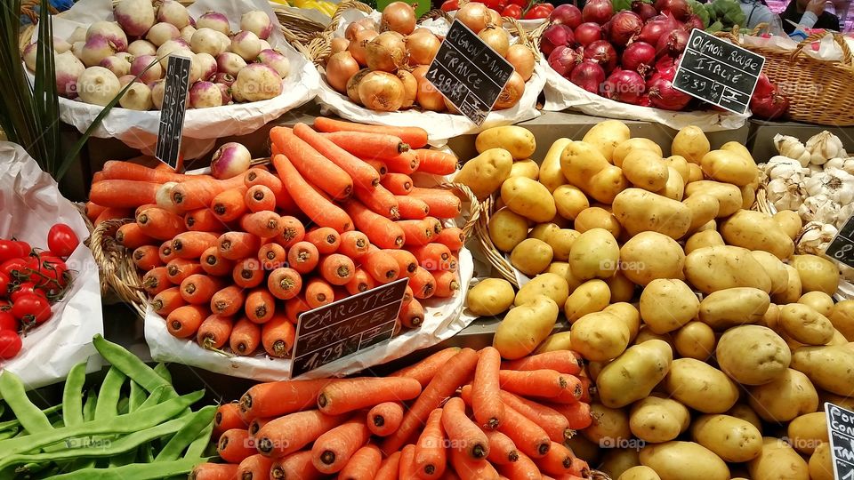 Vegetables in a supermarket in Antibes, France