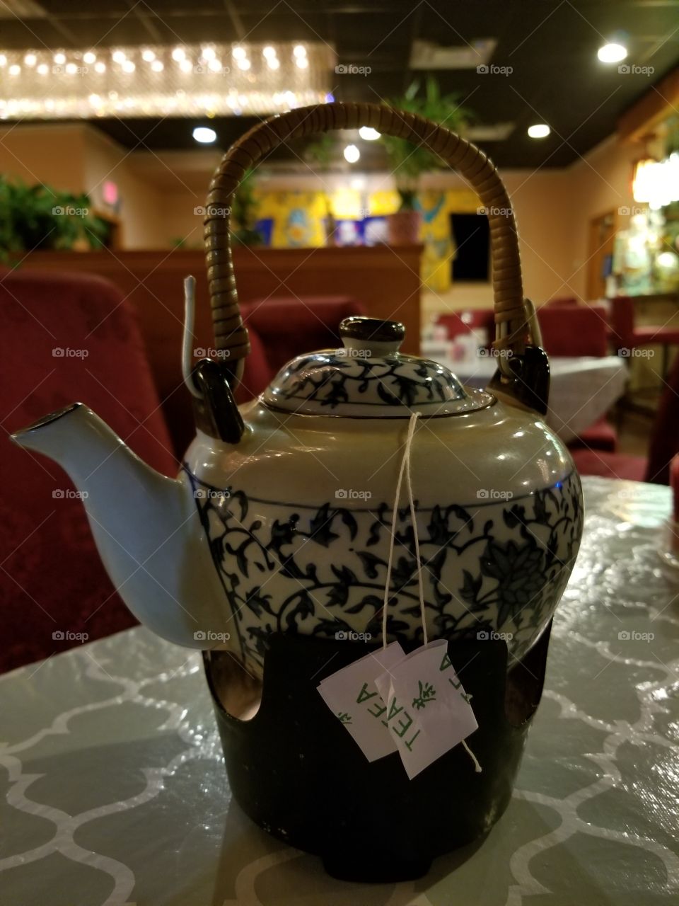 Hot tea at Asian Garden
