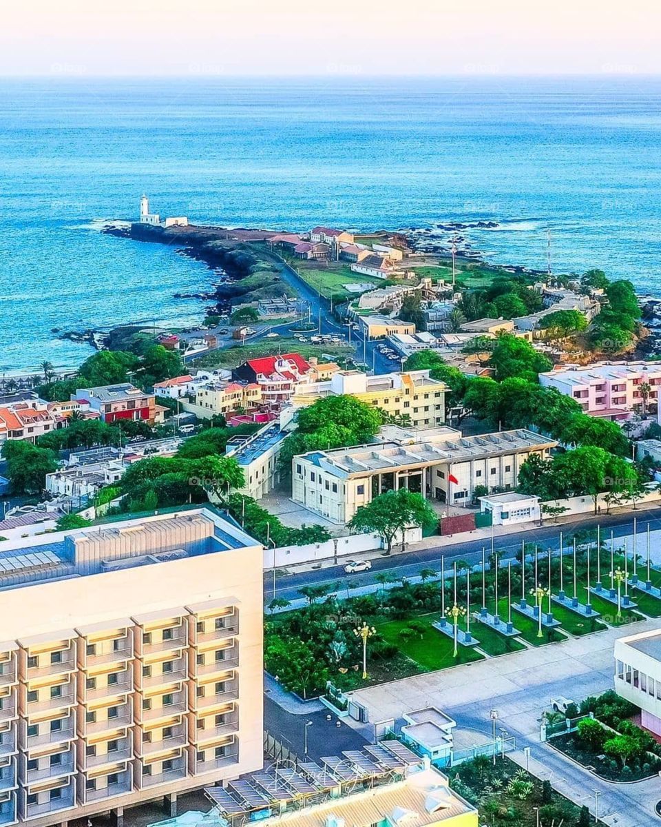 A very beautiful and comfortable city bright around the sea and colorful