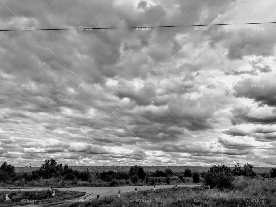 Black and white sky