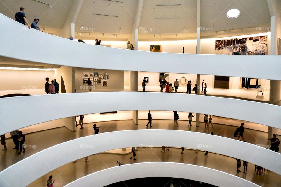 Floors in the Guggenheim Museum in New York City, modern art