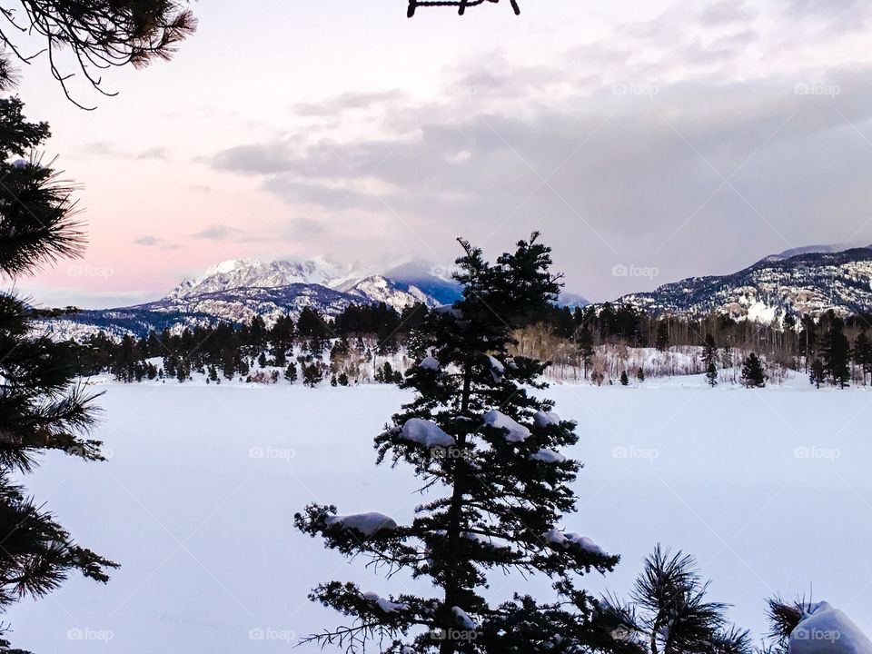 View of snowy mountain