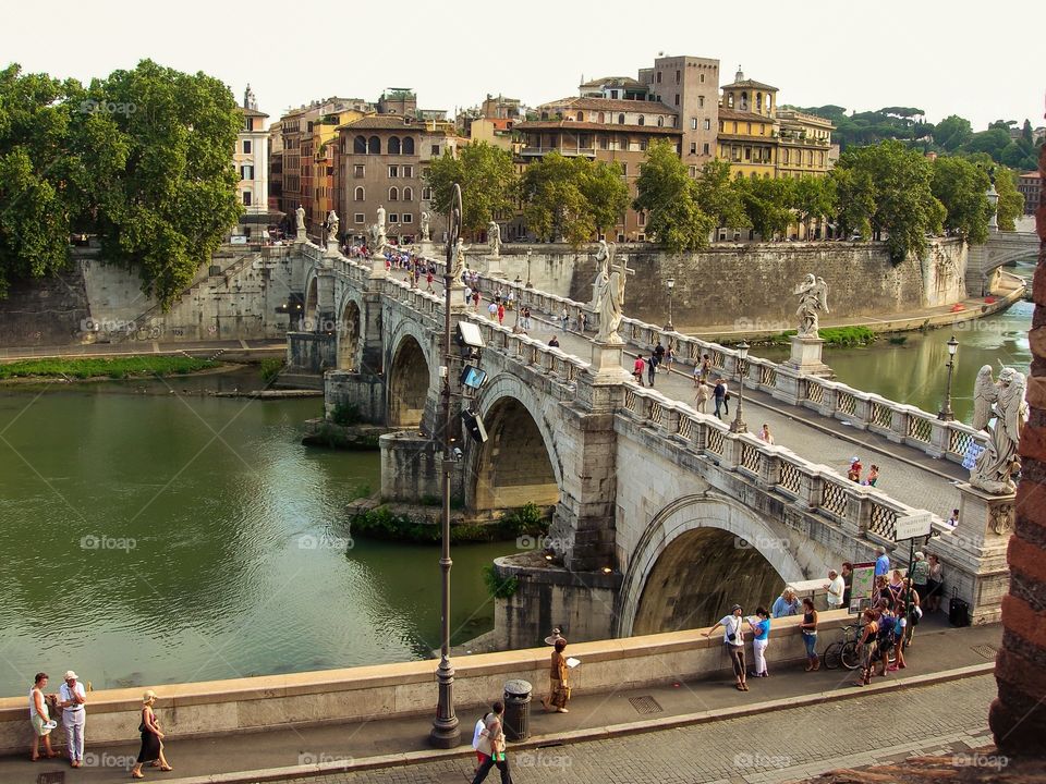 High angle view of a bridge