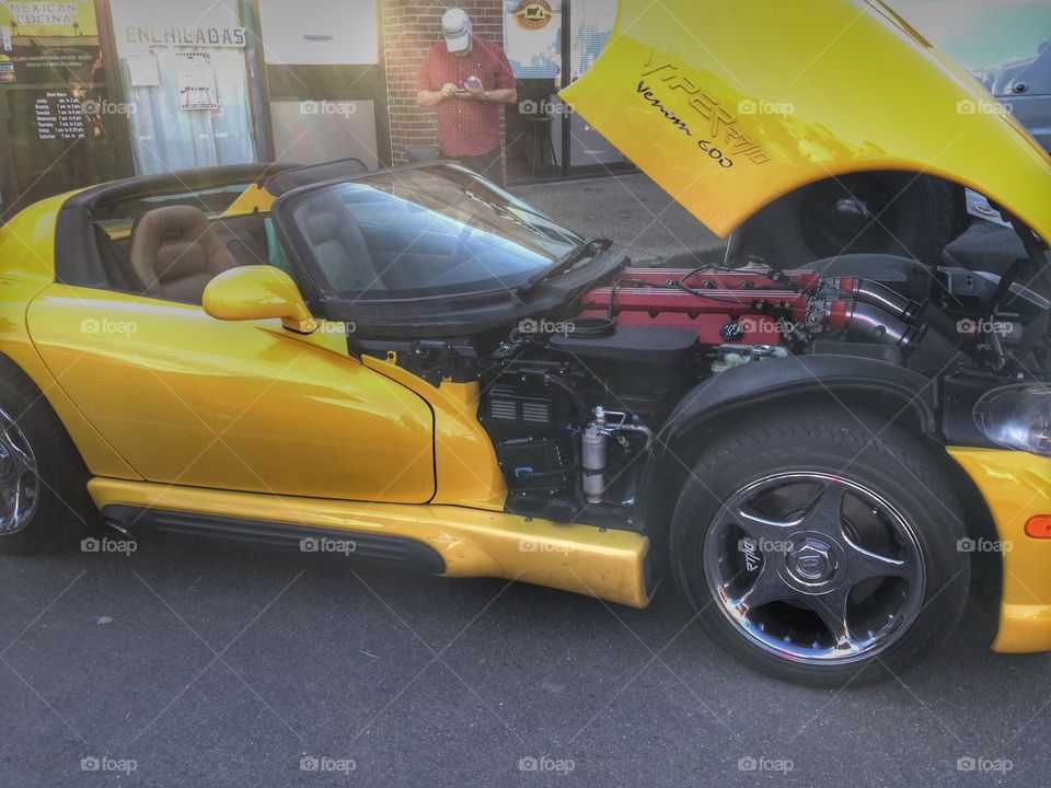 Speed trap. Dodge Viper at a car show