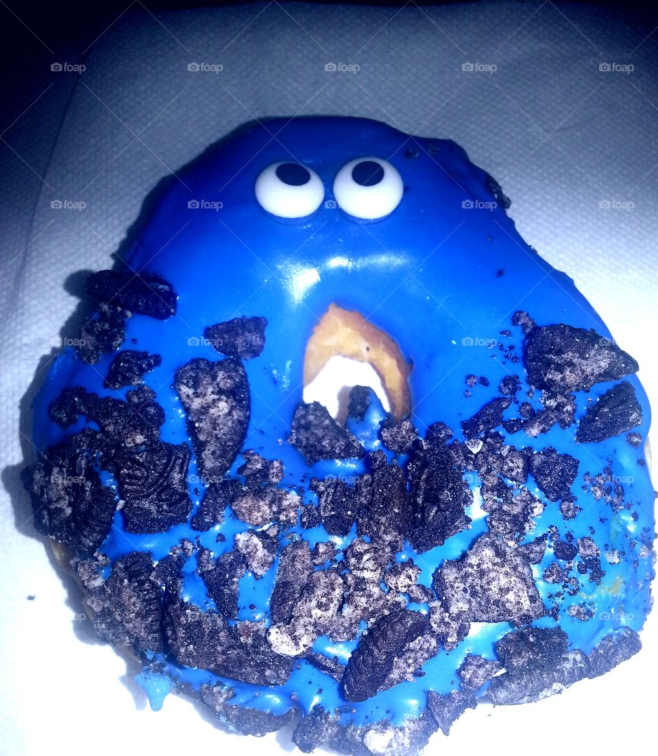 Blue monster donut