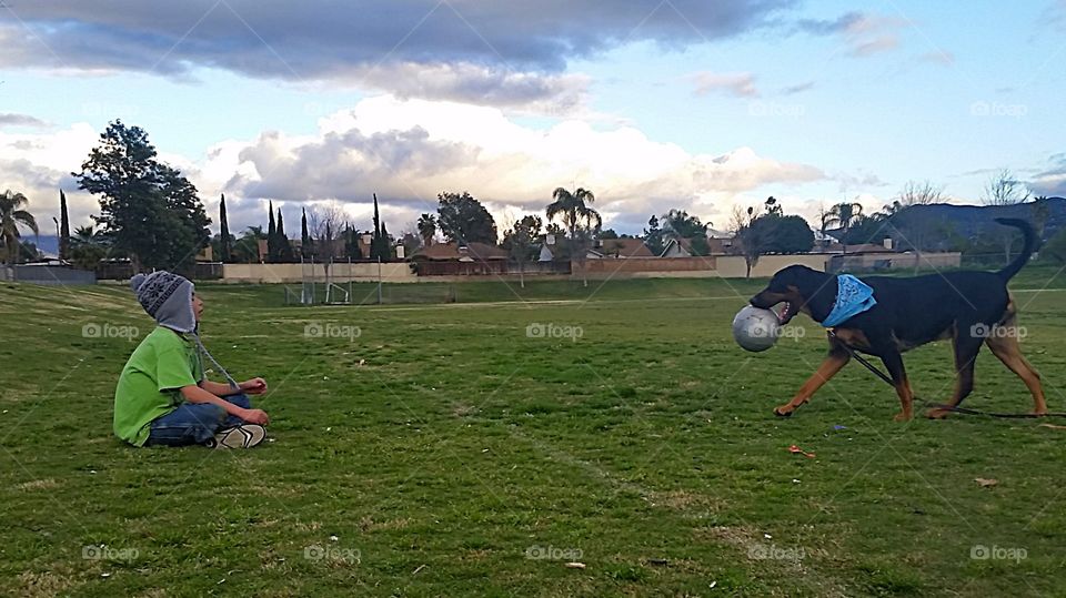 a boy and his dog. my son and my buddy!!