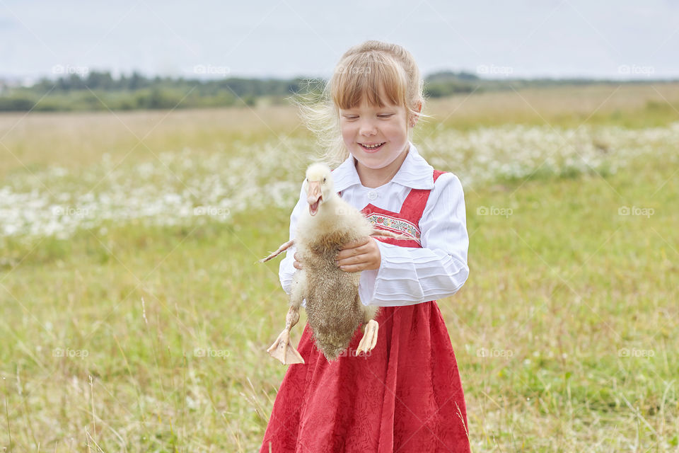 girl and duck