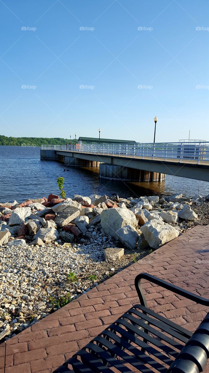 Mississippi river view  walk way bridge
