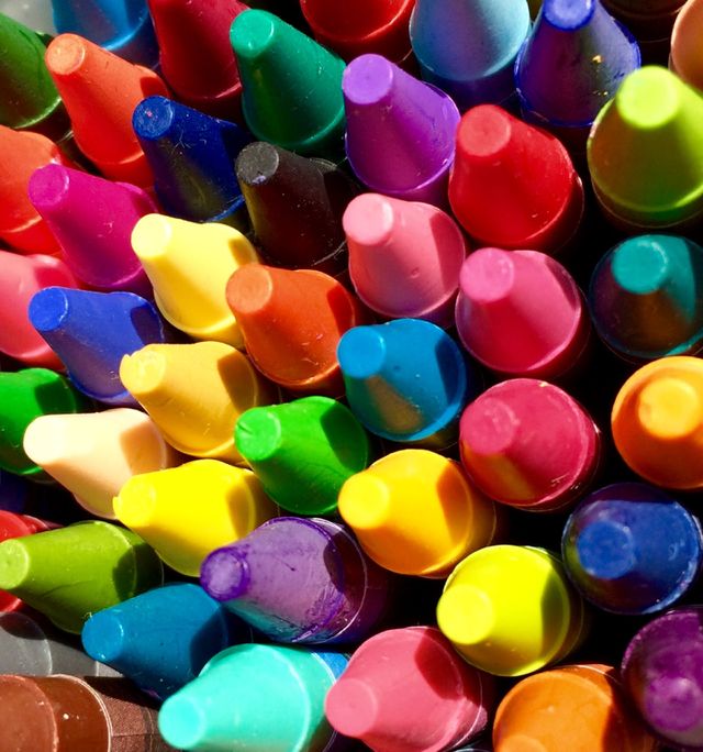 Full frame of colorful crayon