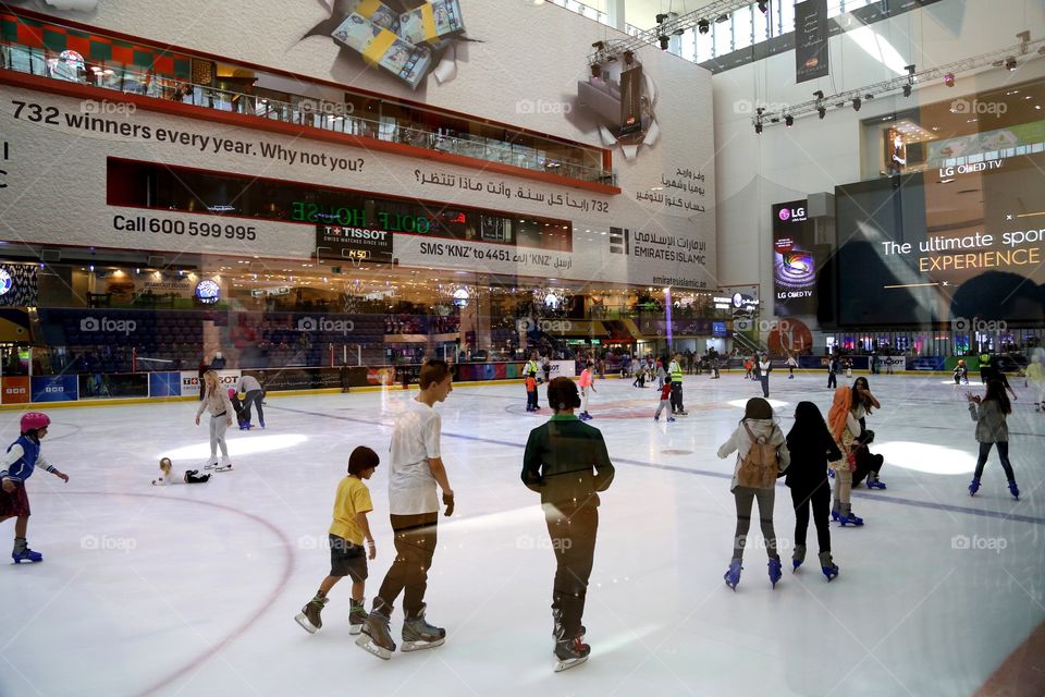 Ice skating in Dubai mall 