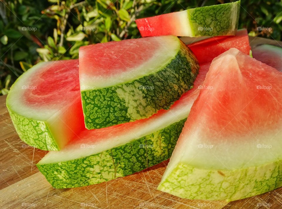 Fresh Juicy Watermelon. Ripe Red Watermelon In The Summertime