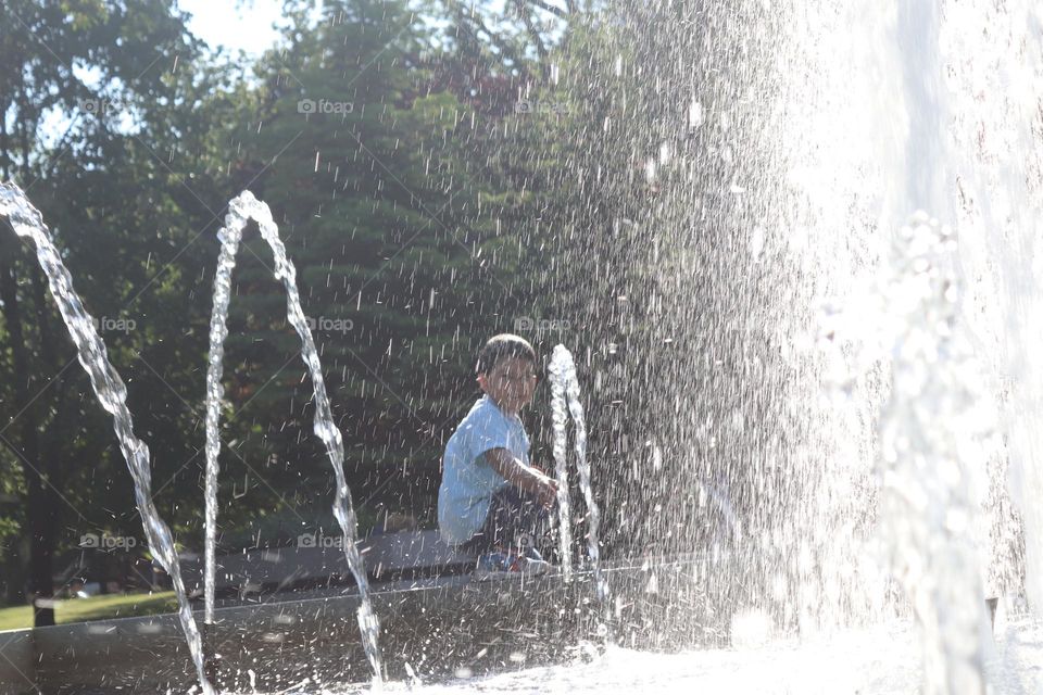 Jets of water in the fountain