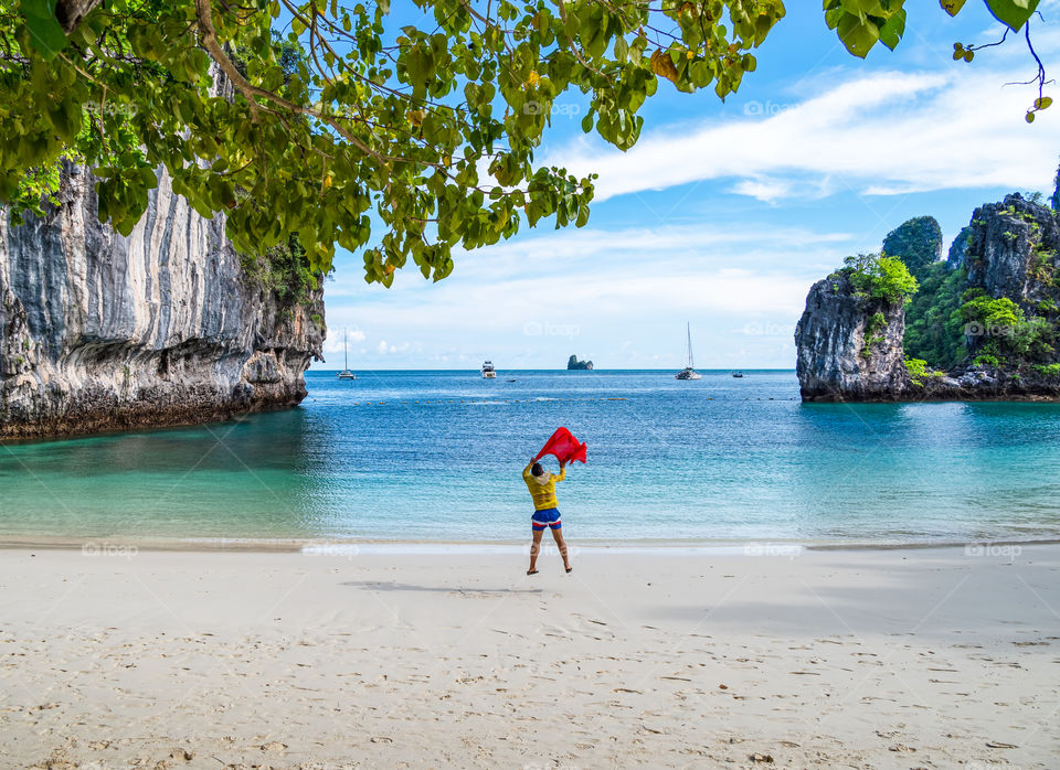 Summer time on the beautiful island in the southern of Thailand