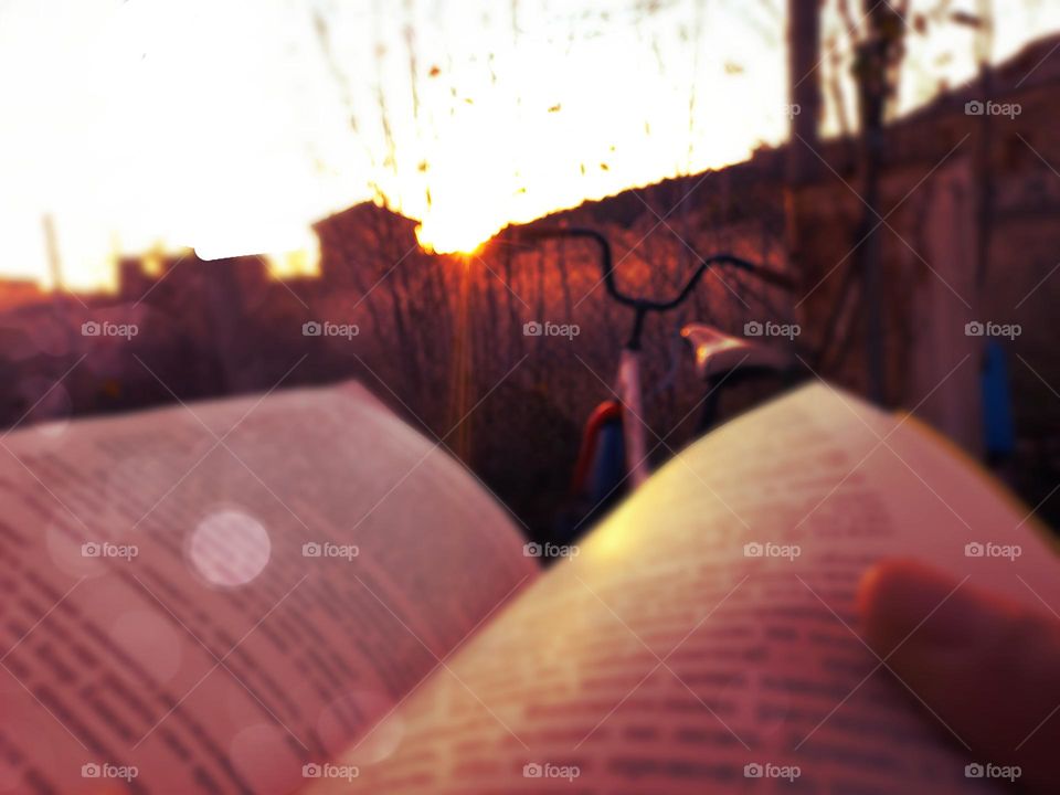 bicycle and book.