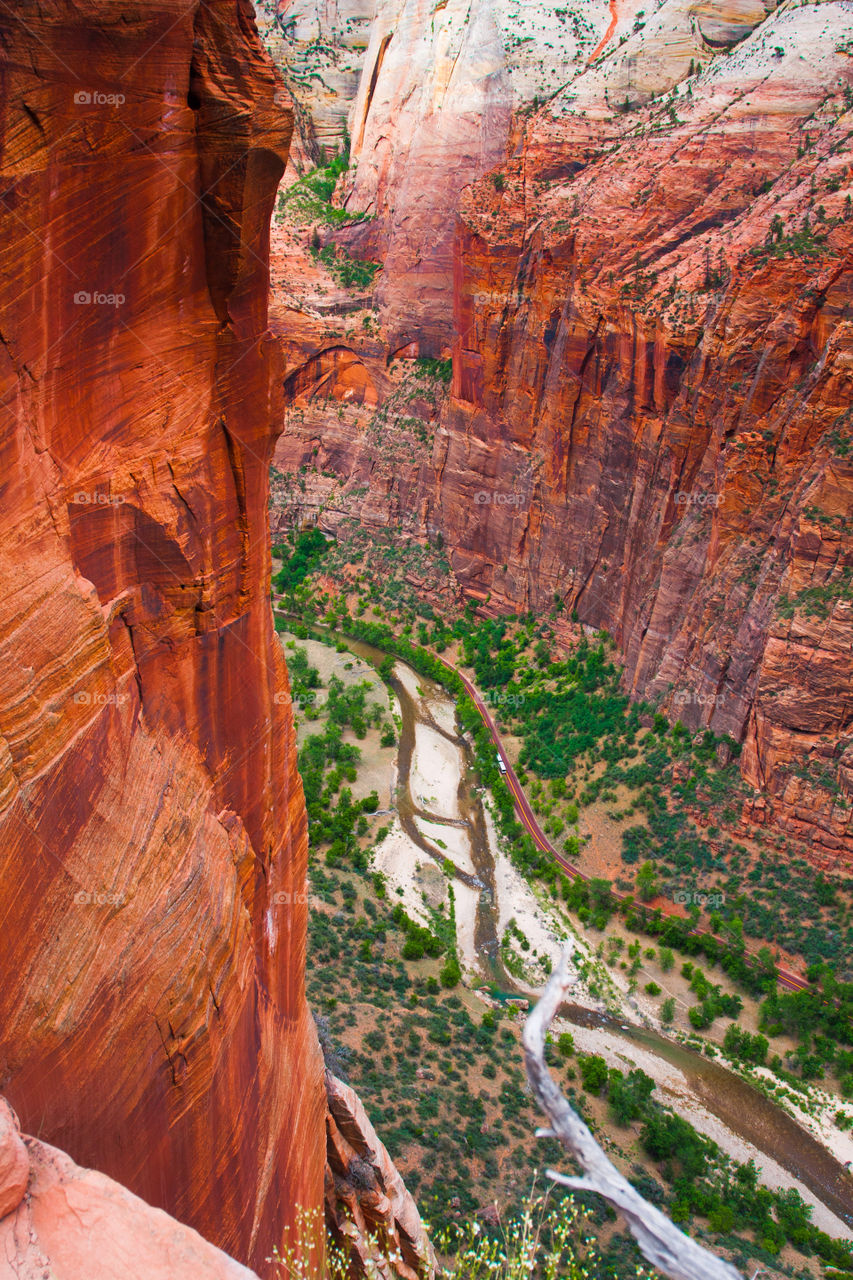 Red rock cliff in Zion national park,USA