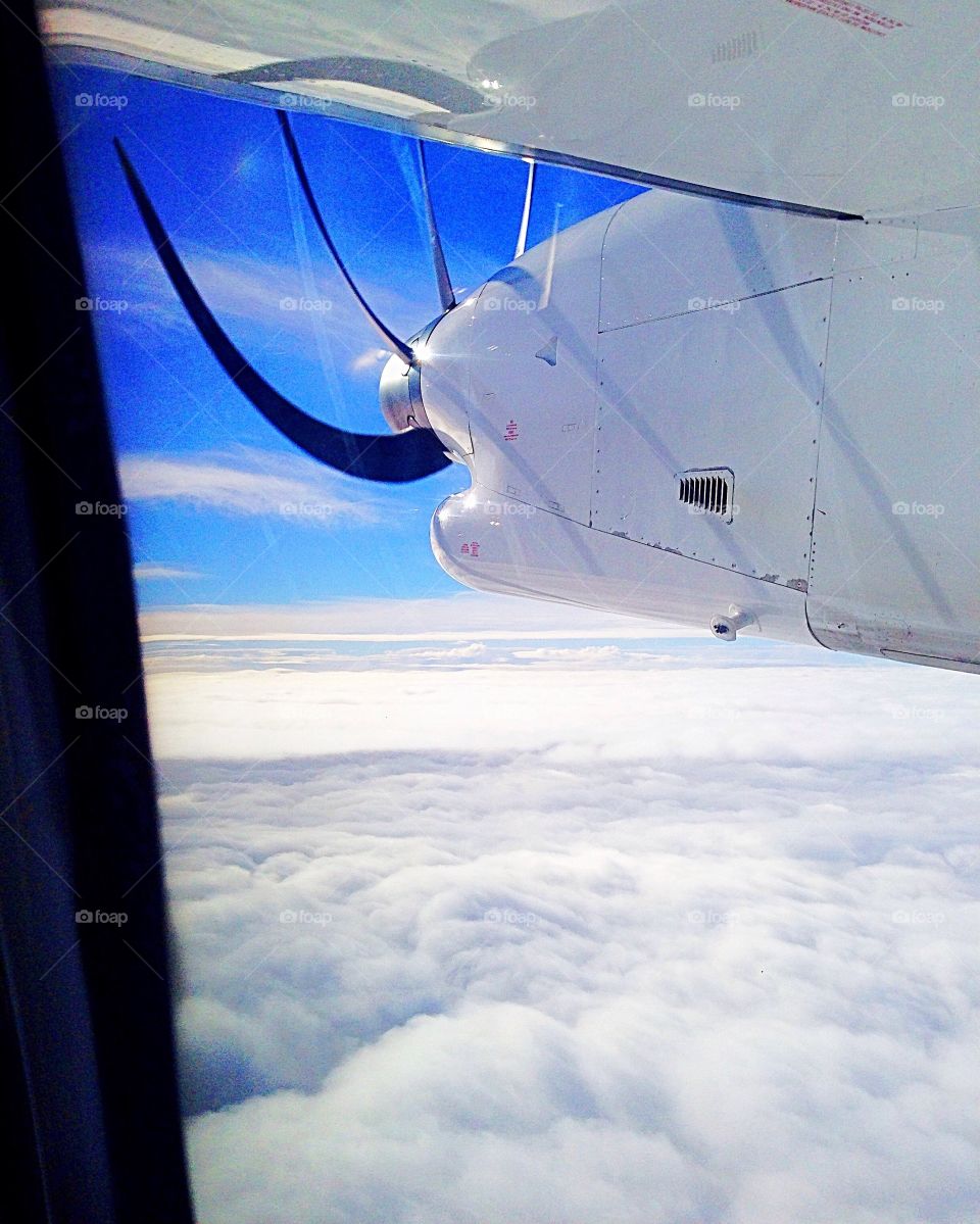 Snapped a shot of the propeller in flight on the way home.
