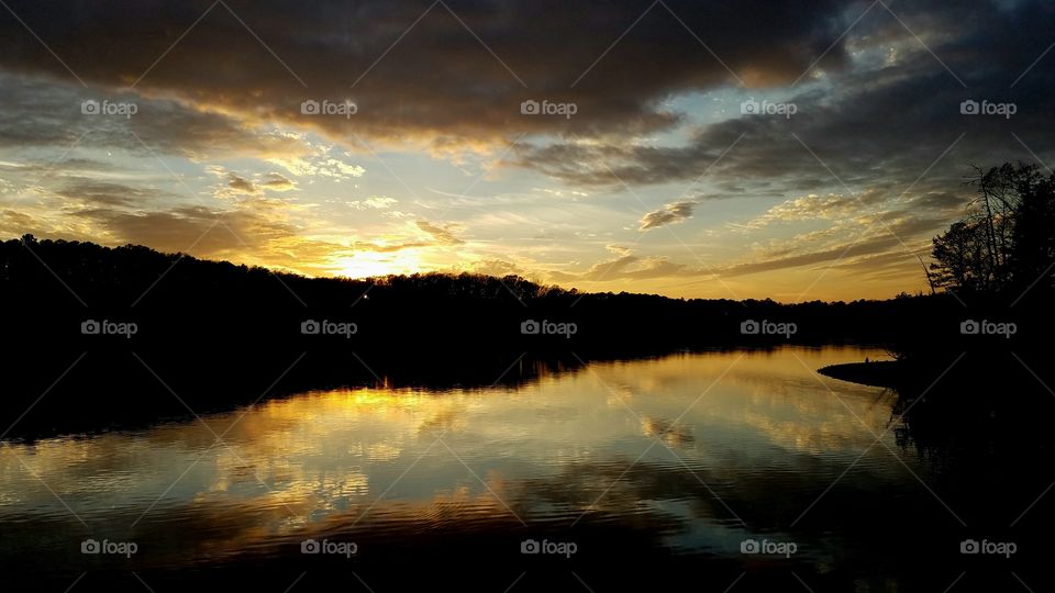 sunset christmas evening in south carolina