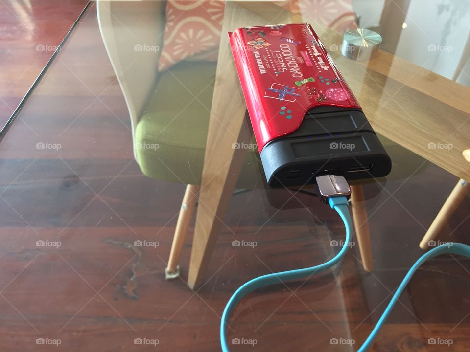 Red  power bank...