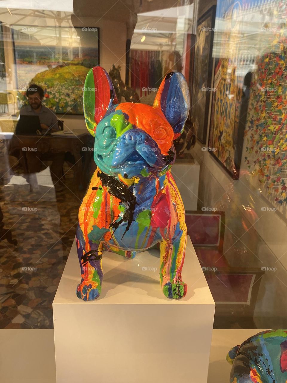 French bulldog bust, St. Mark’s Square, Venice