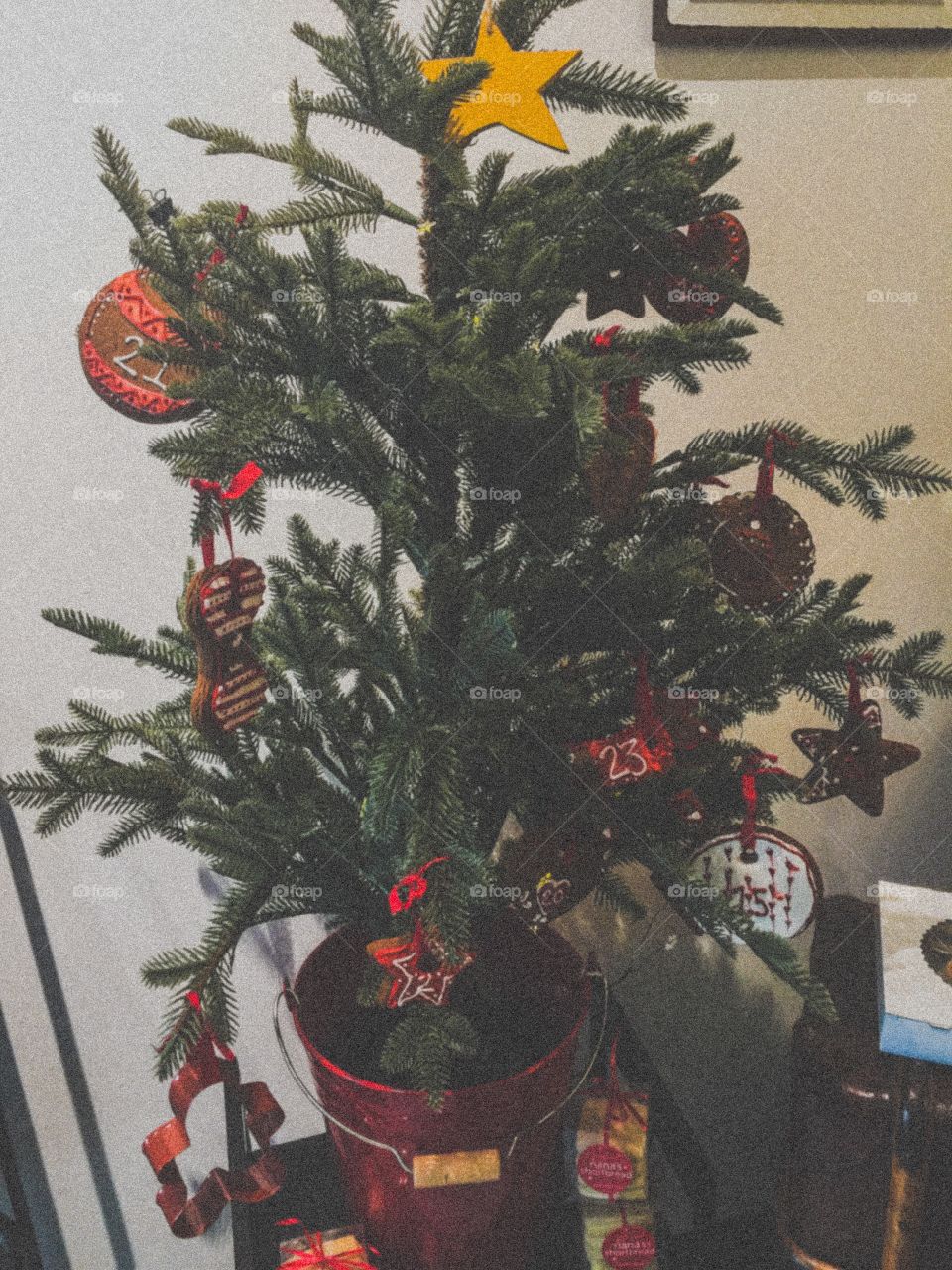 Christmas tree with grain and fade filter