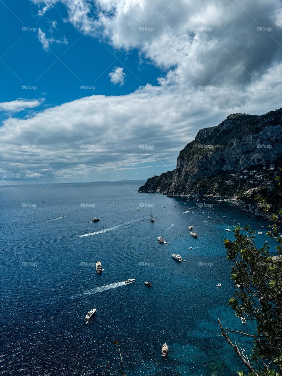 Amazing view of the Mediterranean Sea Capri Island 