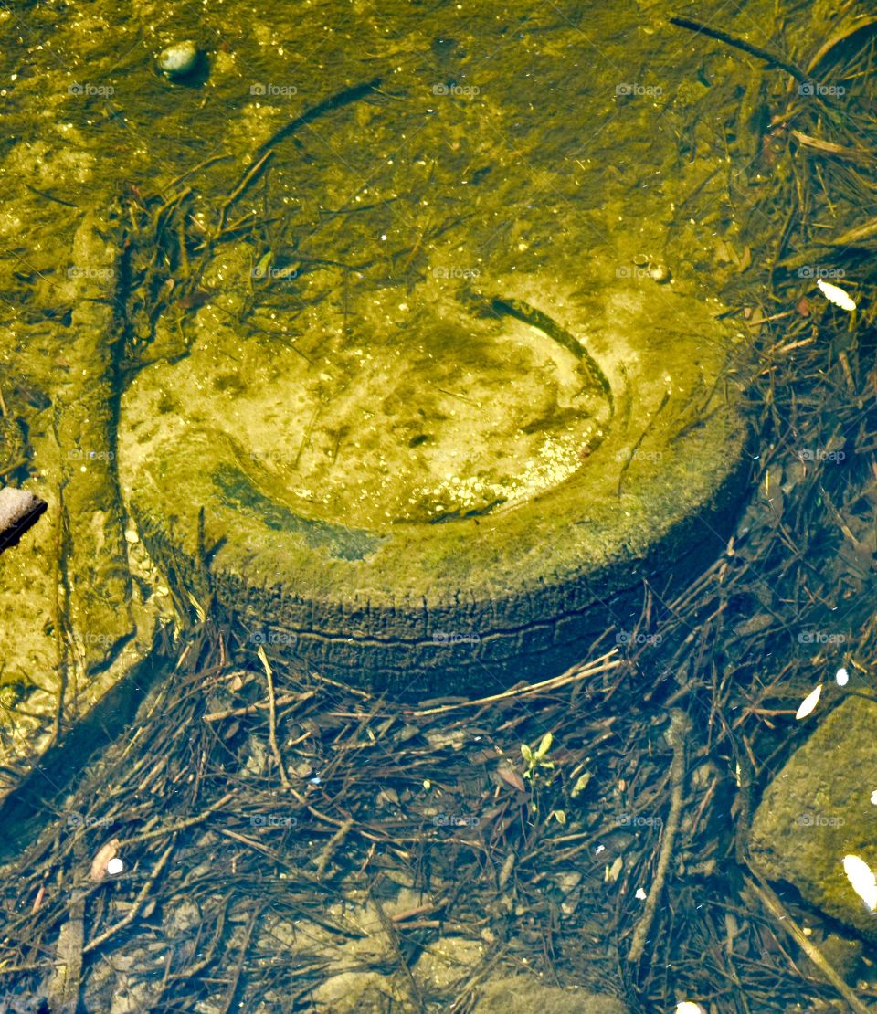Tire under water