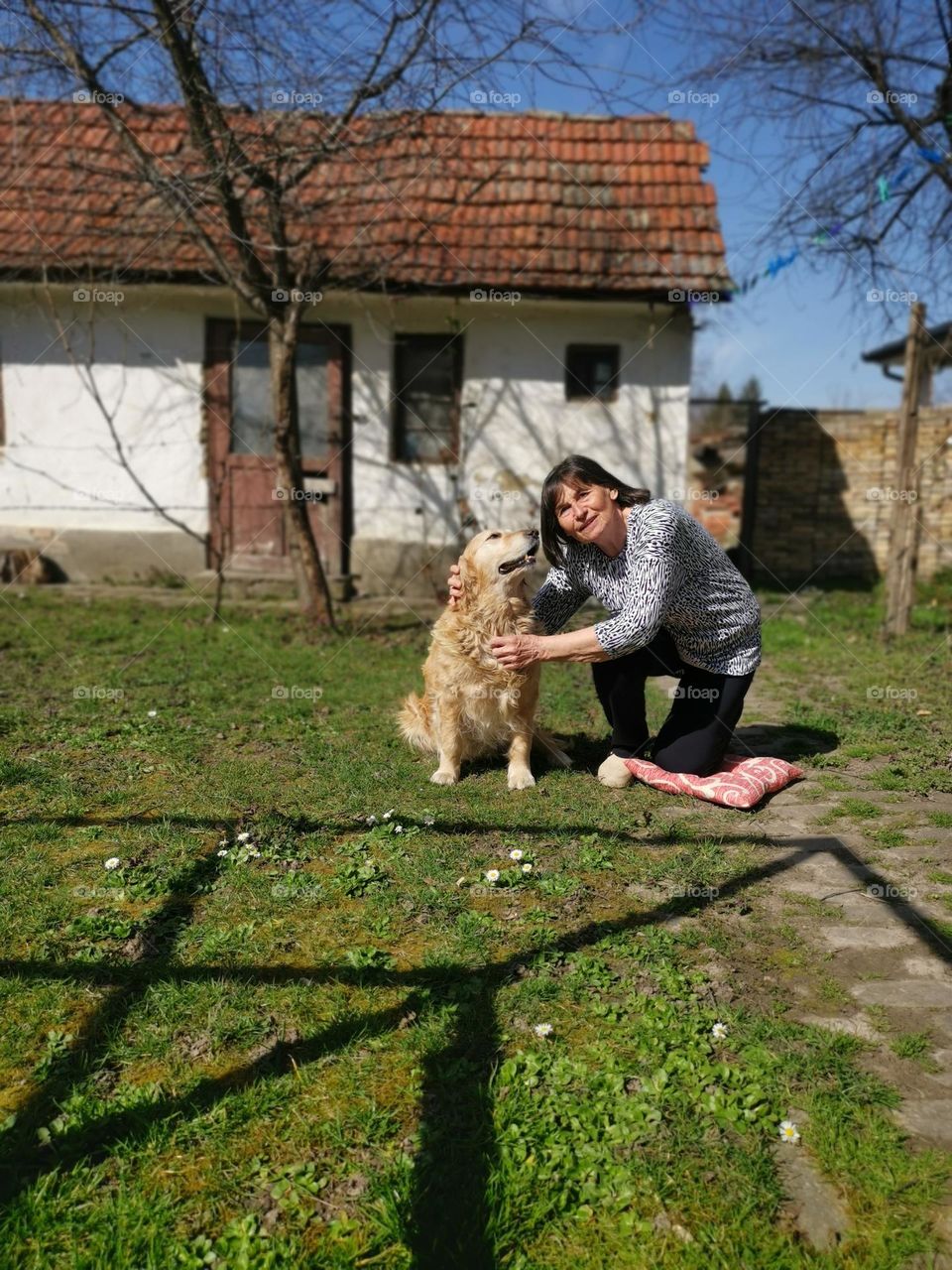 Grandmother and dog