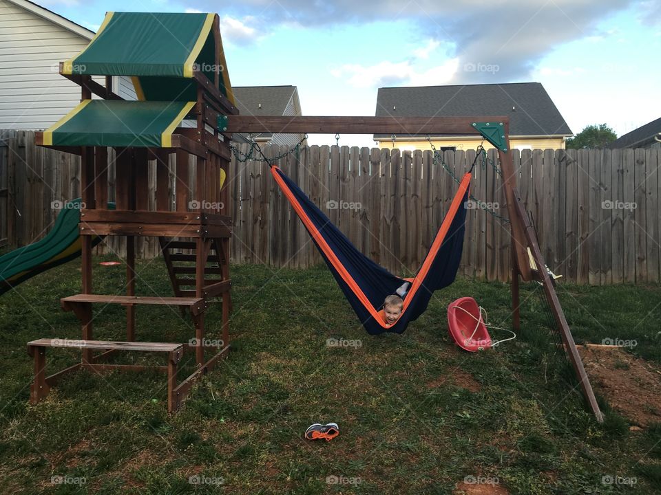 Hammock and a boy 