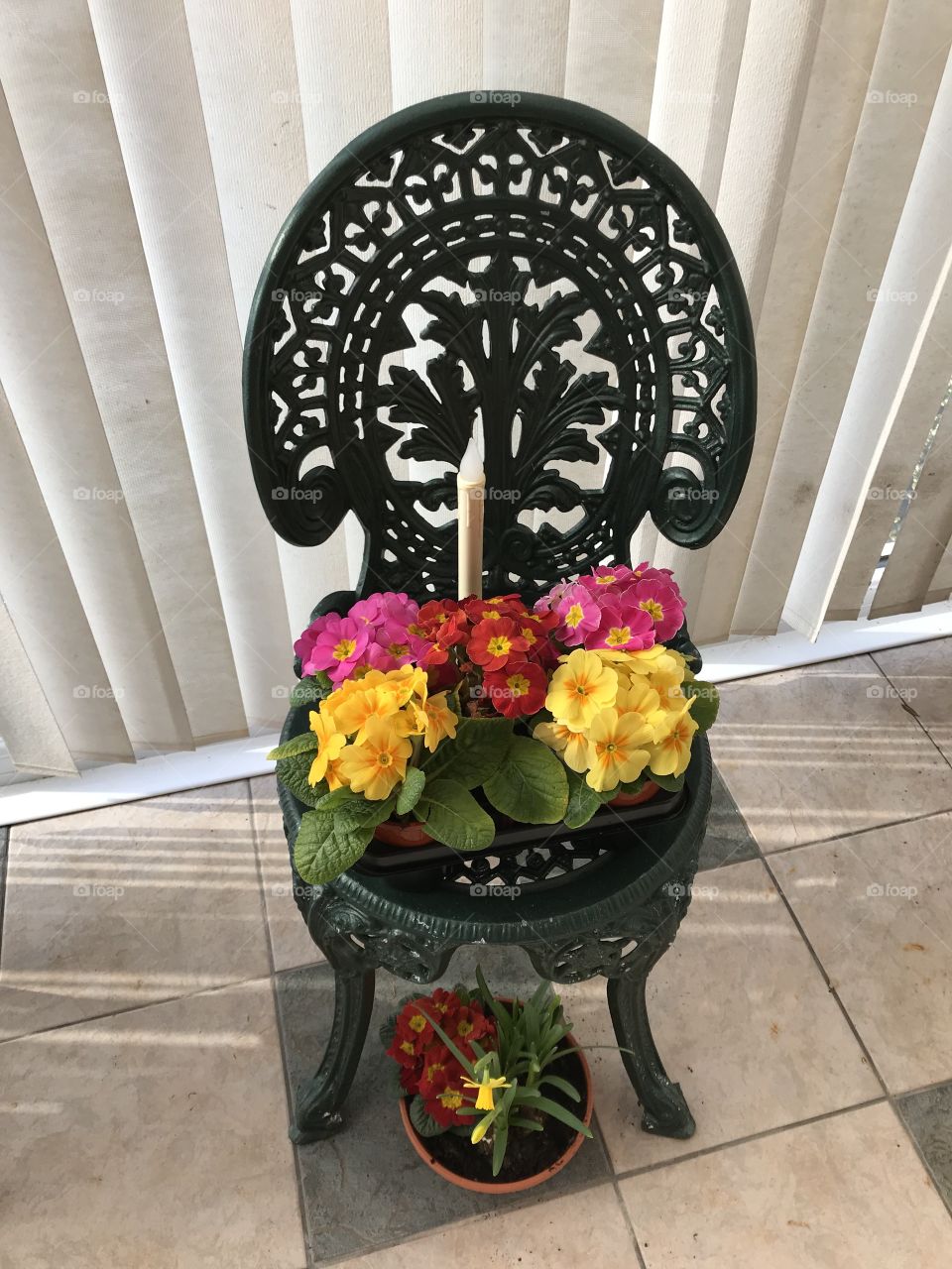 Ornamental spring flower arrangement.
