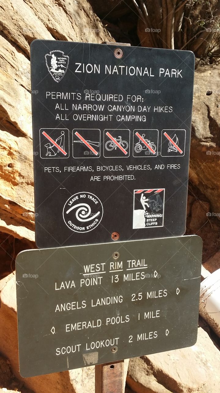 Angels Landing Sign